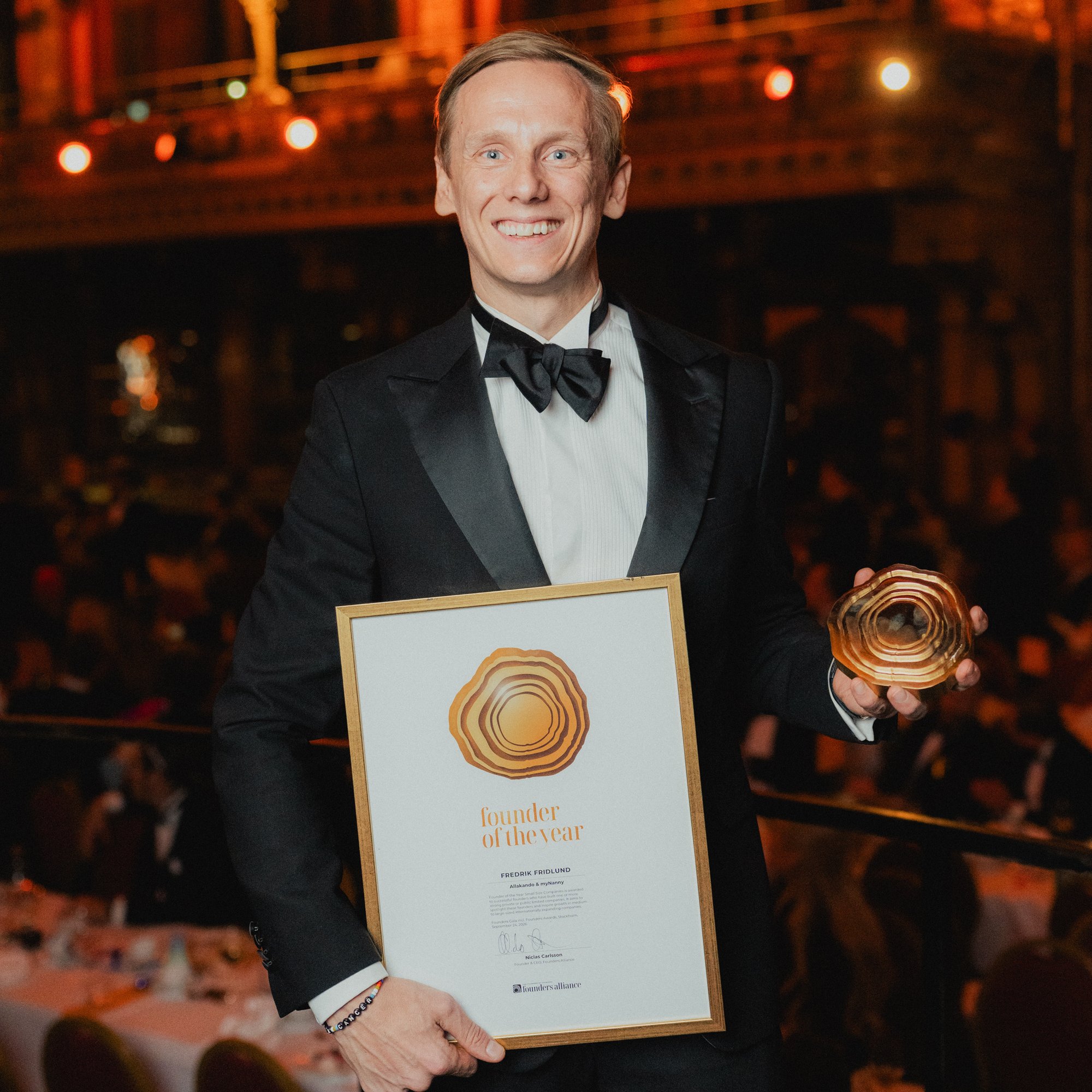 Gold for Founder of the Year, Small Size Companies_ Fredrik Fridlund, Founder of Allakando & myNanny, JEAN LAPIN