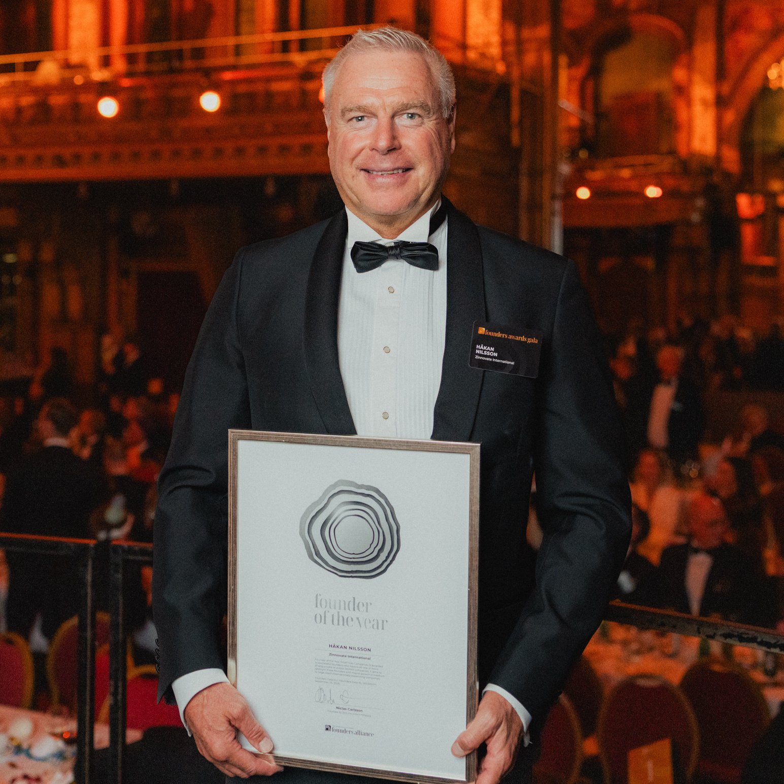 Håkan Nilsson, Founder of Zinnovate International, received Silver for Founder of the Year, FoundersAlliance26-JeanLapin-3931
