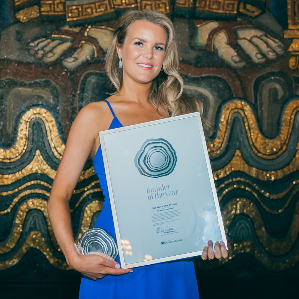 Johanna von Sydow, founder Equestrian Stockholm received the Growth Rings in Silver for the global award Founder of the Year category Medium Size Companies at the Founders Awards Gala-1